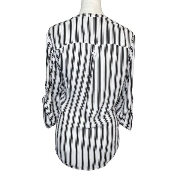 torrid Women's Striped Blouse Top Pockets Roll-Tab Sleeve Size XL Office Career - Picture 3 of 7